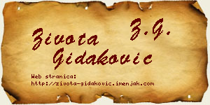 Života Gidaković vizit kartica